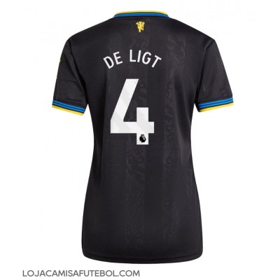 Camisa de Futebol Manchester United Matthijs de Ligt #4 Equipamento Alternativo Mulheres 2025-26 Manga Curta Camisa de Futebol Manchester United Matthijs de Ligt #4 Equipamento Alternativo Mulheres 2025-26 Manga Curta